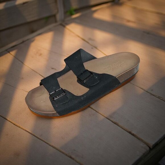 NWOB Skechers Womens Lux Foam 2 Strap Faux Suede Sandals Size 8 - Picture 1 of 7